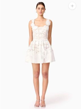 Elliatt White Floral Lace Mini Dress